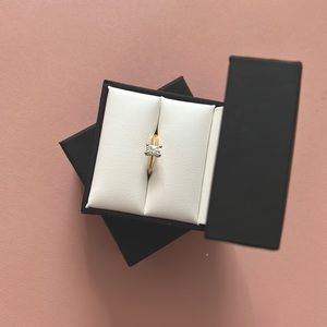 Moissanite Ring in Yellow Gold - Size 5.5